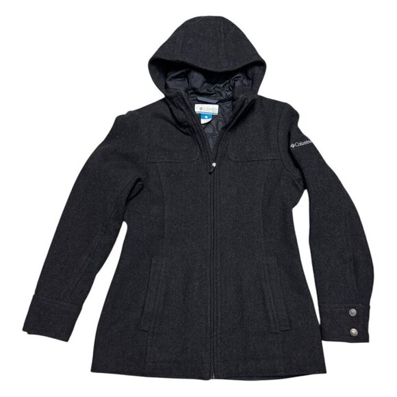 COLUMBIA RECYCLED WOOL Outdoor Winter Parka Ski Hooded Coat Jacket Womens Small - Picture 1 of 7